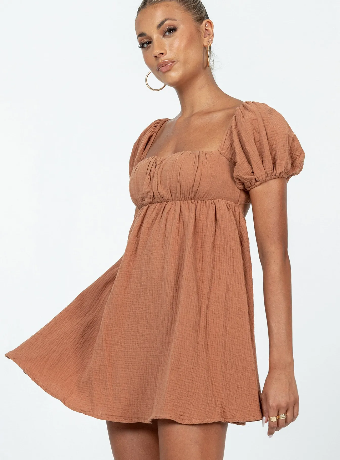Princess Polly Let'S Dance Mini Dress Brown New