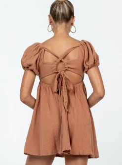 Princess Polly Let'S Dance Mini Dress Brown New