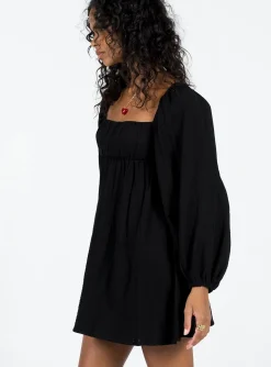 Princess Polly Let'S Dance Mini Long Sleeve Dress  Black Flash Sale