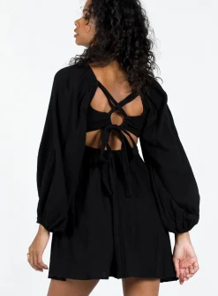Princess Polly Let'S Dance Mini Long Sleeve Dress  Black Flash Sale