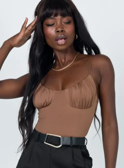 Princess Polly Levey Bodysuit Brown Fashion