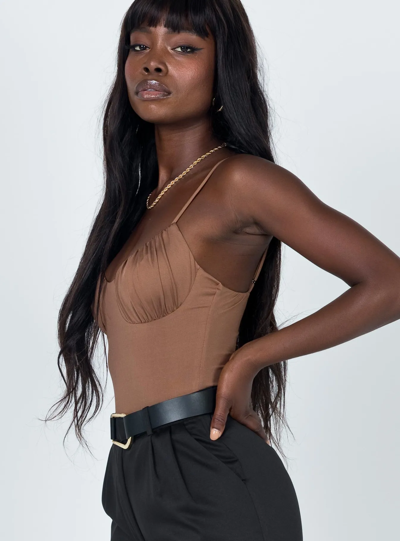 Princess Polly Levey Bodysuit Brown Fashion