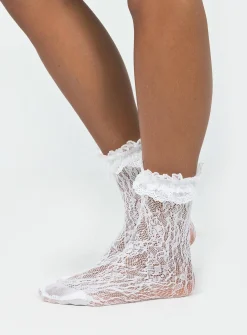Princess Polly Liani Ruffle Socks  White Outlet