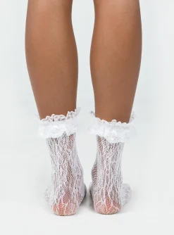 Princess Polly Liani Ruffle Socks  White Outlet