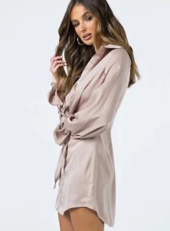 Princess Polly Liberty Mini Dress  Beige Shop