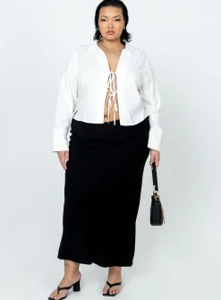 Princess Polly Lida Long Sleeve Topcurve White Sale