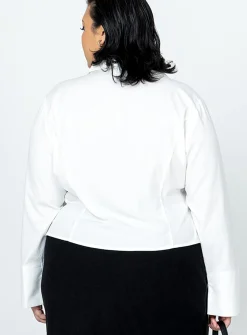 Princess Polly Lida Long Sleeve Topcurve White Sale