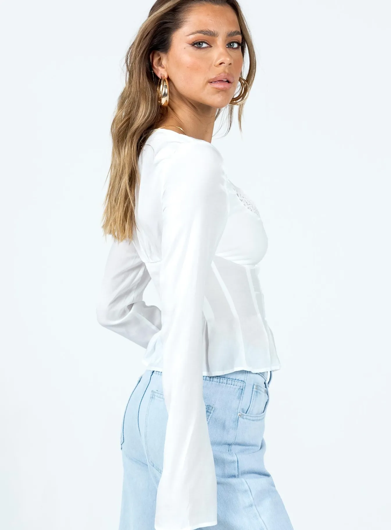 Princess Polly Lil Sweetheart Top Ivory Outlet