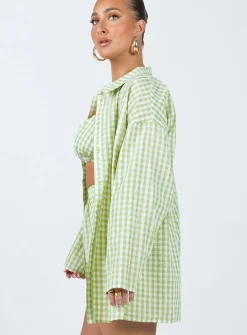 Princess Polly Lillia Set/ White   Green Flash Sale