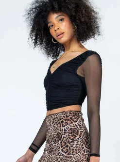 Princess Polly Lillian Long Sleeve Top  Black Shop