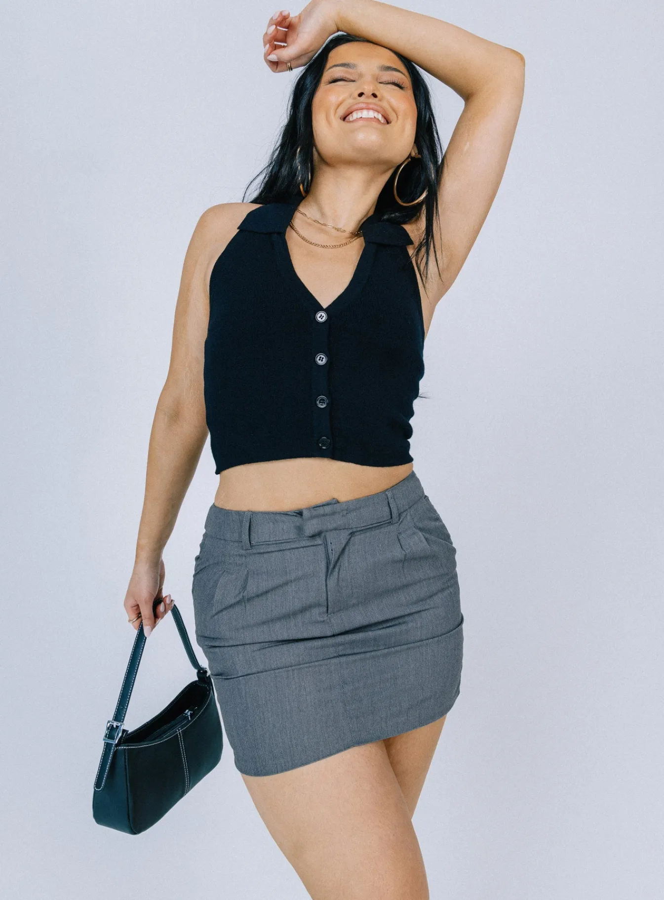 Princess Polly Lillian Mini Skirt Grey Sale