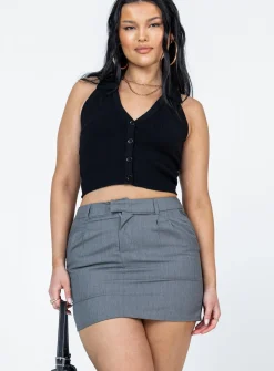 Princess Polly Lillian Mini Skirt Grey Sale