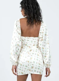 Princess Polly Lillie Long Sleeve Mini Dress Floral Flash Sale