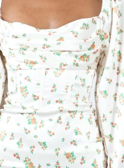 Princess Polly Lillie Long Sleeve Mini Dress Floral Flash Sale