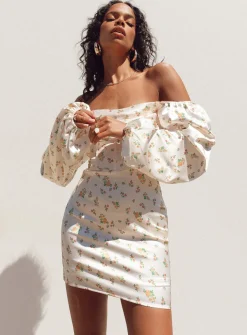 Princess Polly Lillie Long Sleeve Mini Dress Floral Flash Sale
