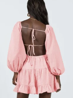 Princess Polly Liloh Long Sleeve Mini Dress  Pink Cheap