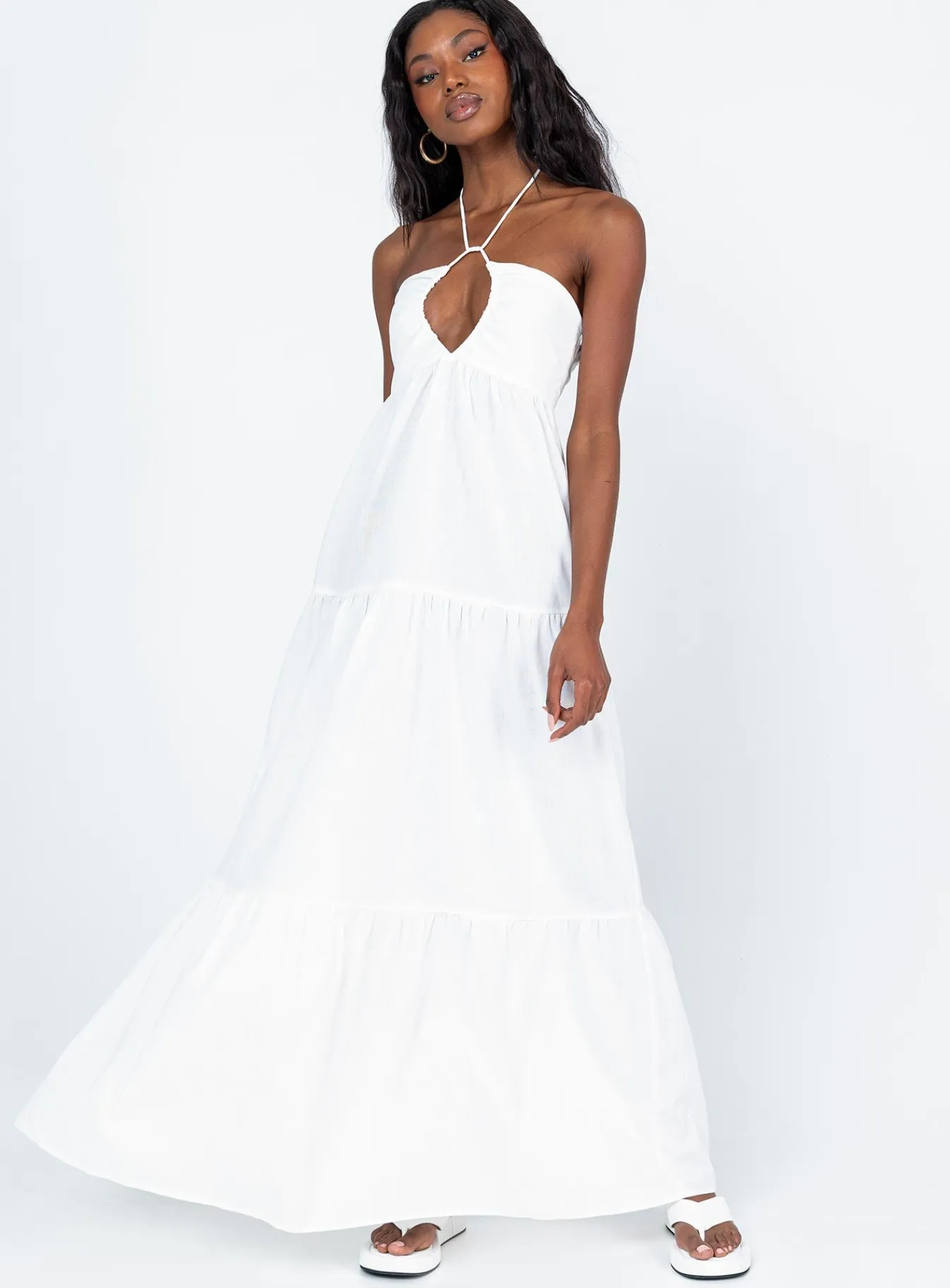 Princess Polly Lincoln Maxi Dress White Clearance
