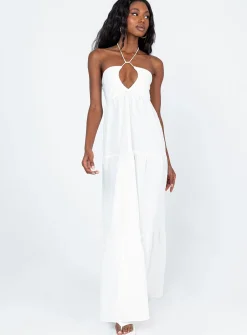 Princess Polly Lincoln Maxi Dress White Clearance