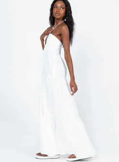 Princess Polly Lincoln Maxi Dress White Clearance