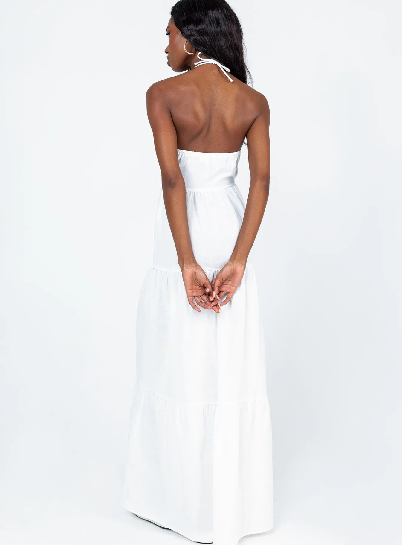Princess Polly Lincoln Maxi Dress White Clearance