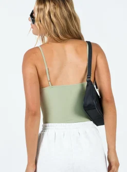 Princess Polly Linden Bodysuit Khaki Hot