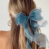 Princess Polly Linney Hair Bow  Blue Clearance