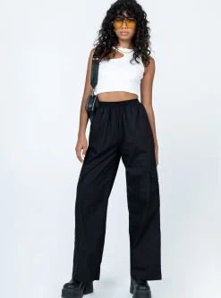 Princess Polly Lista Elastic Pocket Pants Black Best