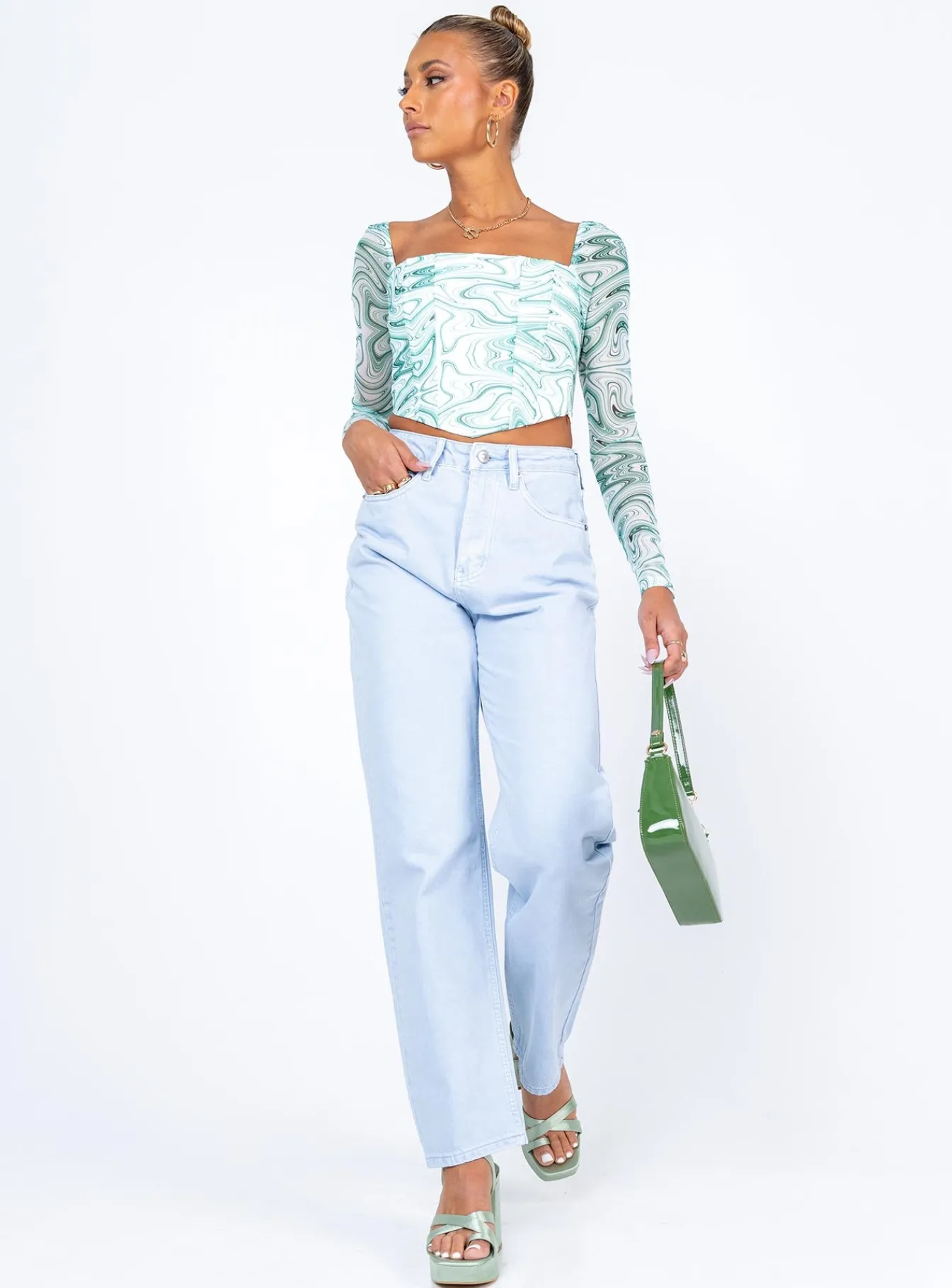 Princess Polly Livorno Straight Leg Ice Bluejeans Denim Best Sale