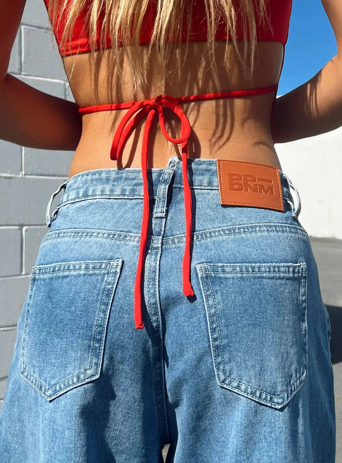 Princess Polly Locke Wide Leg Jeans Mid Wash Denim Best