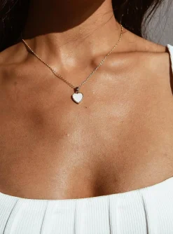 Princess Polly Lonely Heart Necklace   Gold New
