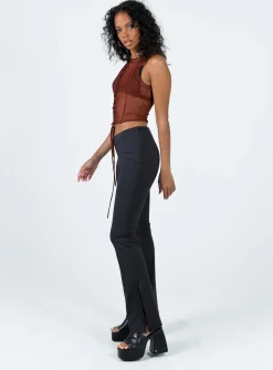 Princess Polly Long Nights Flare Pants  Black Cheap