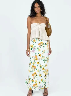 Princess Polly Long Summer Nights Top  Ivory Fashion