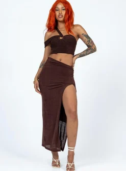 Princess Polly Lore Top  Brown Discount