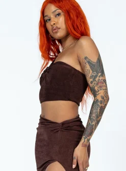 Princess Polly Lore Top  Brown Discount