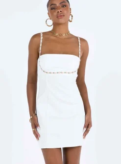 Princess Polly Lorene Mini Dress  White Outlet