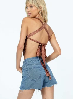 Princess Polly Lorenzashorts Mid Wash  Denim Cheap