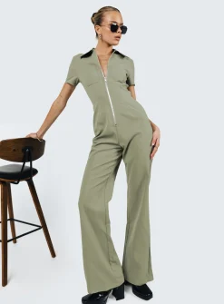 Princess Polly Loretta Jumpsuit  Khaki Fashion