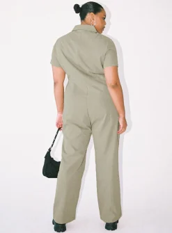 Princess Polly Loretta Jumpsuitcurve   Khaki Best Sale