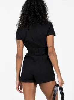 Princess Polly Loretta Romper Black Best
