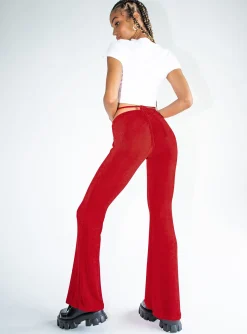 Princess Polly Loriella Flare Pants Red Discount