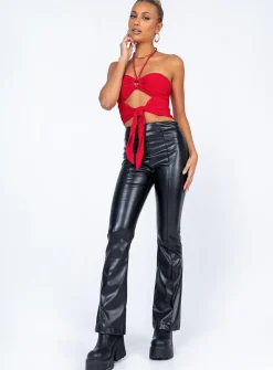 Princess Polly Loriella Ring Detail Crop Top Red Hot
