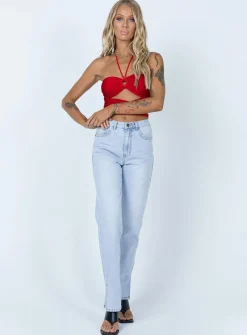Princess Polly Loriella Ring Detail Crop Top Red Hot