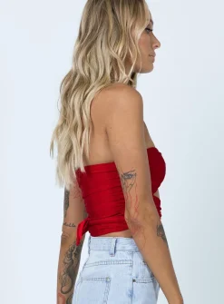 Princess Polly Loriella Ring Detail Crop Top Red Hot