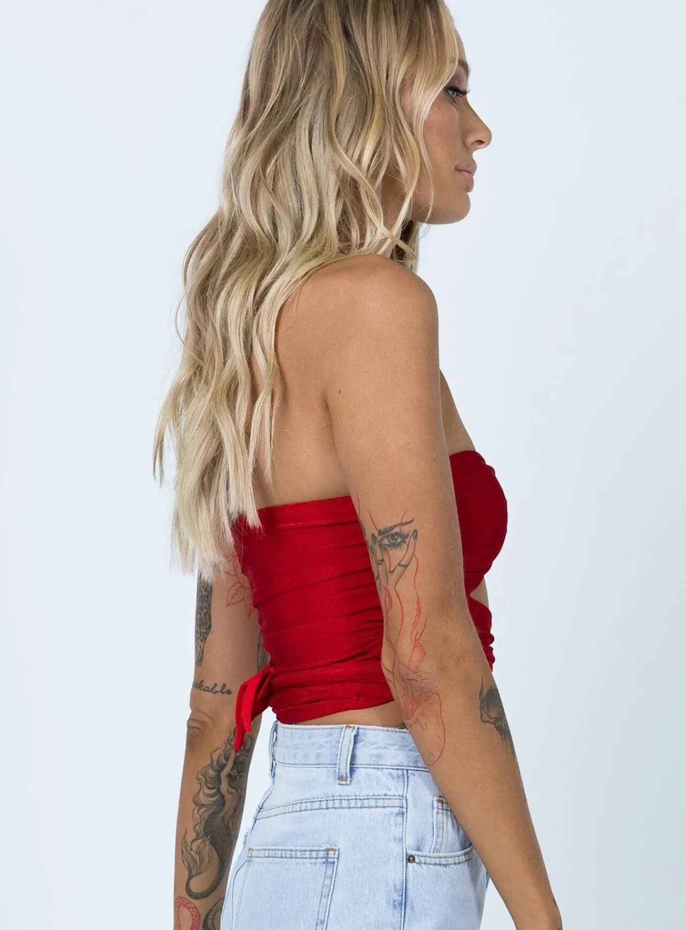 Princess Polly Loriella Ring Detail Crop Top Red Hot