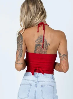 Princess Polly Loriella Ring Detail Crop Top Red Hot