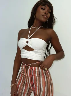 Princess Polly Loriella Ring Detail Crop Top White Flash Sale