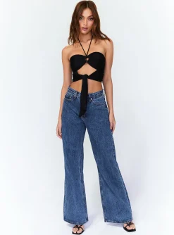 Princess Polly Loriella Ring Detail Crop Top  Black Online