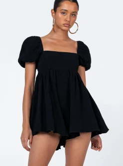 Princess Polly Lorna Romper  Black Clearance