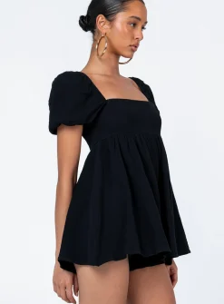 Princess Polly Lorna Romper  Black Clearance