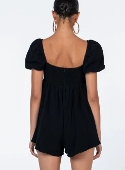 Princess Polly Lorna Romper  Black Clearance